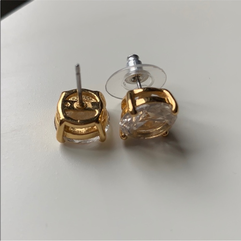 Kate Spade Gold and Clear Stud Earrings